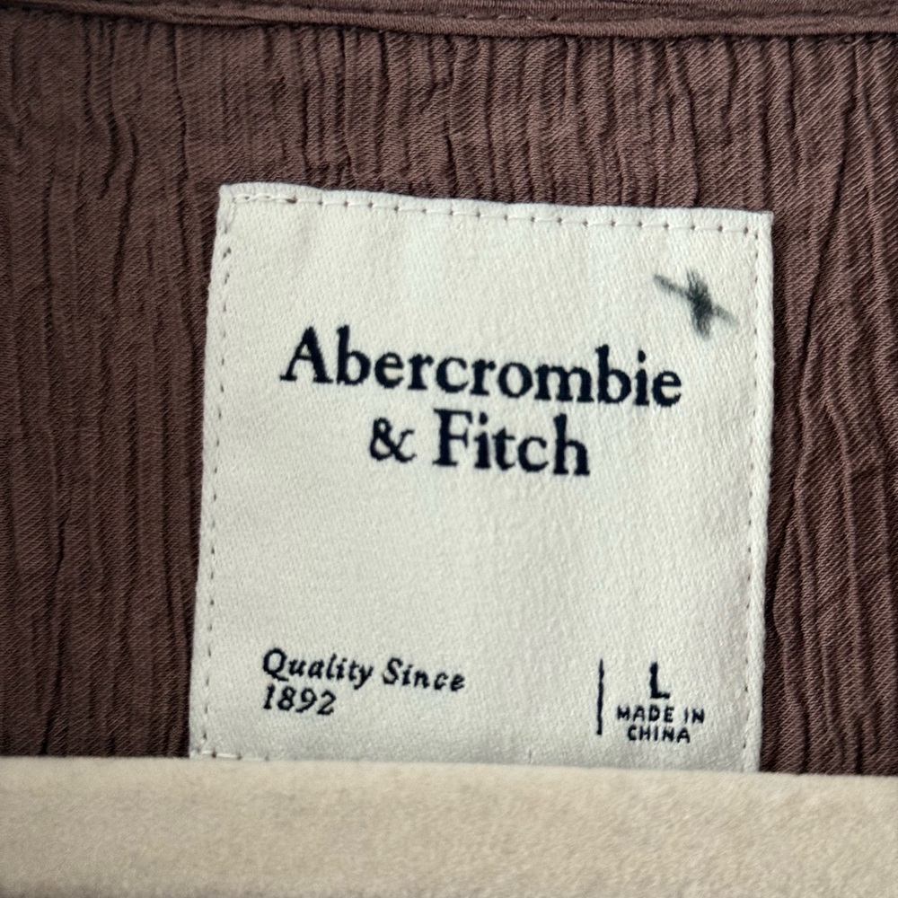 Abercrombie & Fitch Crinkle Oversized Button-Down Shirt Size Large - Picture 5 of 14